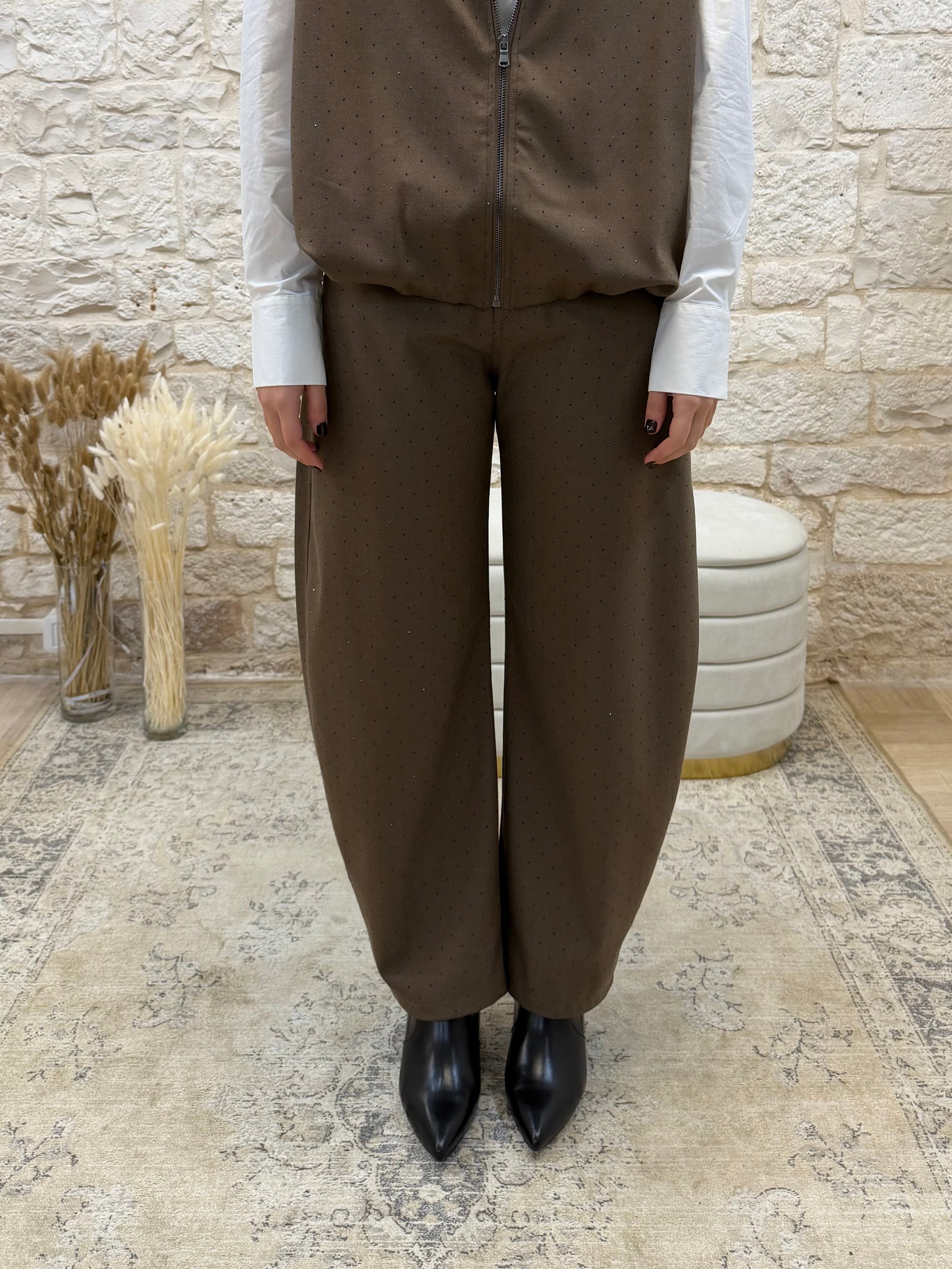 Pantaloni Baloon con Strass Kontatto Moro - Eleganti e Glamour | VIA32