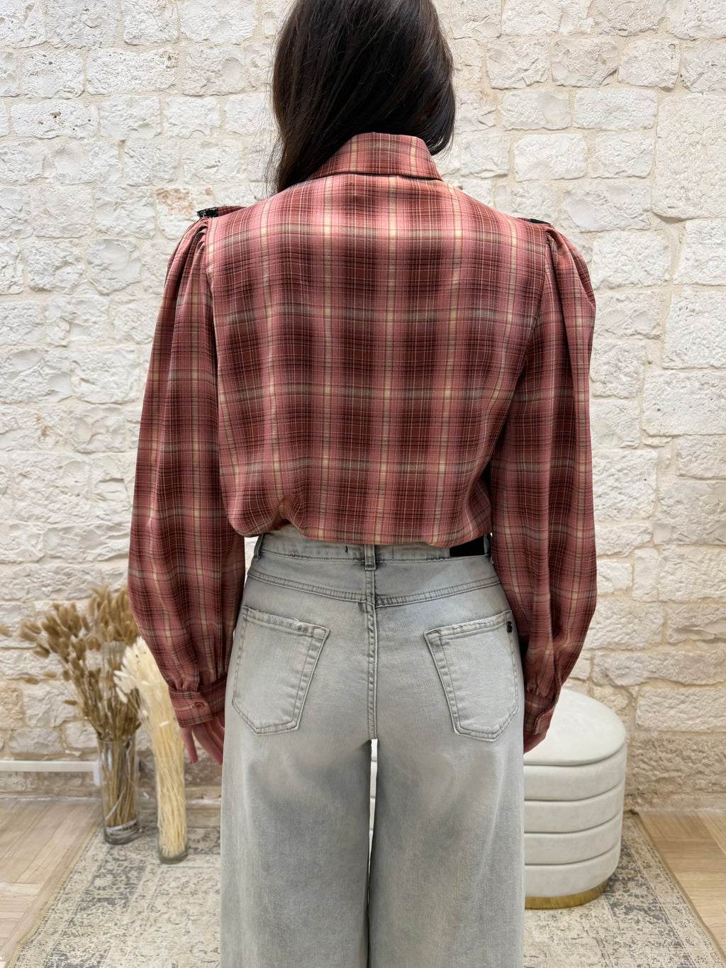 Camicia a Quadri con Pizzo Nero Youdecide - Stile Romantico | VIA32