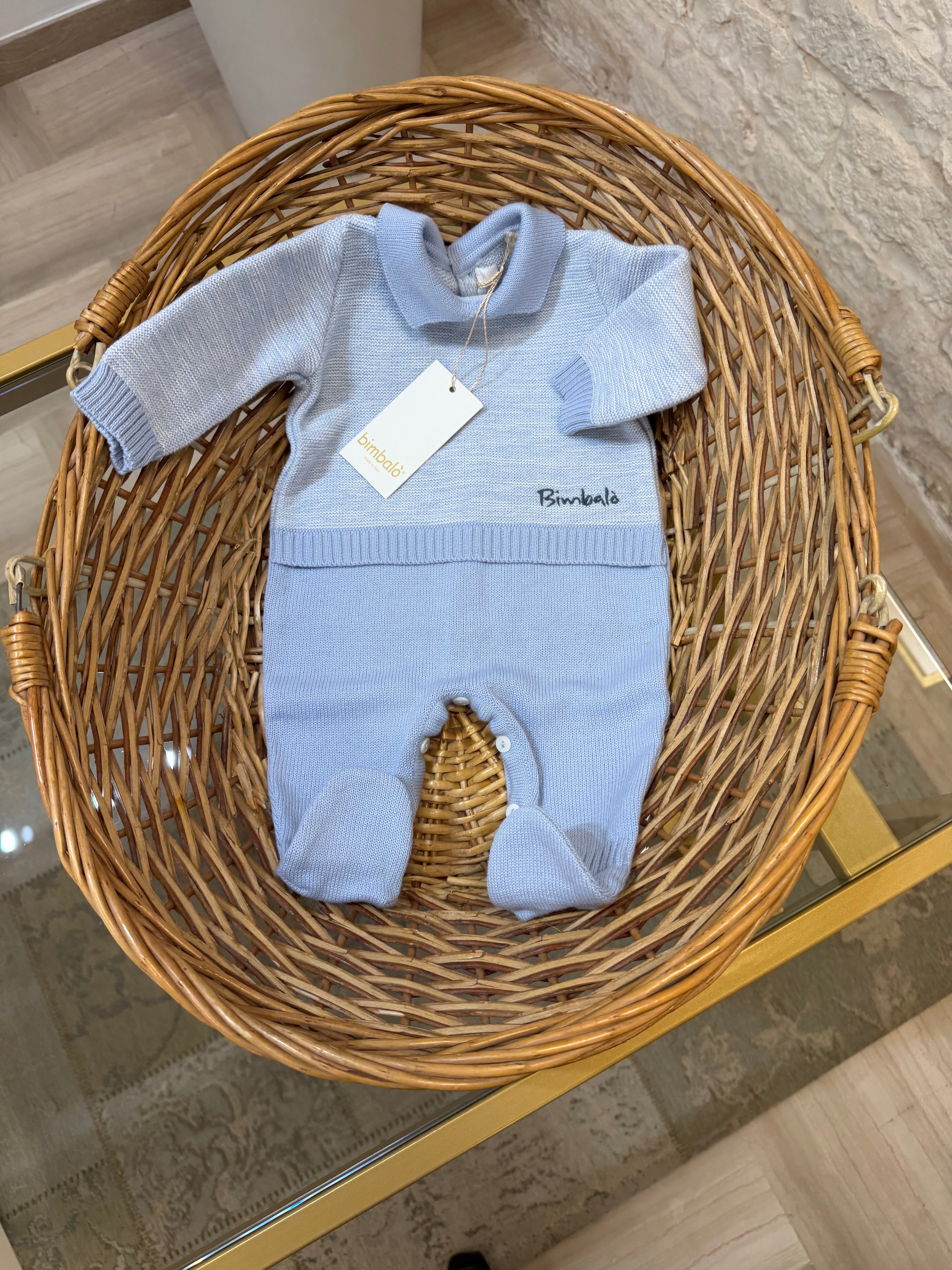 Tutina Neonato in Lana Bimbaló Cielo Intera - Morbida e Calda | VIA32