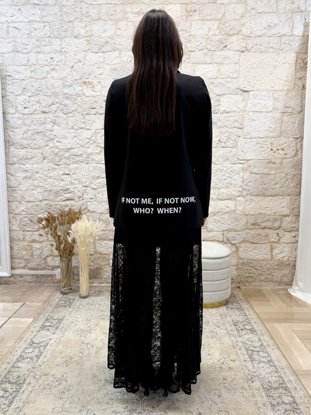 Giacca Nera Doppiopetto Souvenir - Con Scritta Posteriore | VIA32