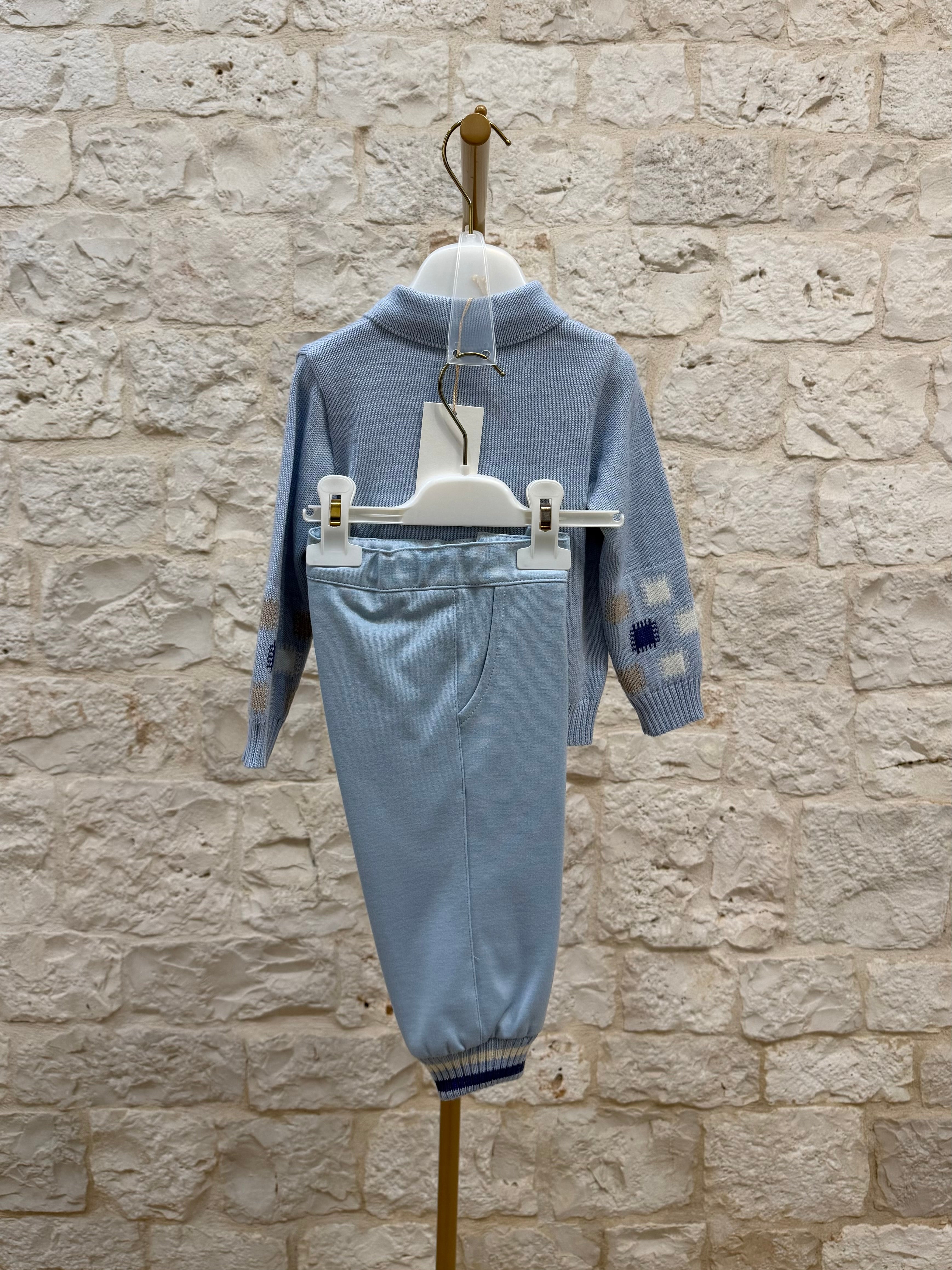 Completino Bimbo Bimbaló Cielo - Maglione e Pantalone Comodo | VIA32