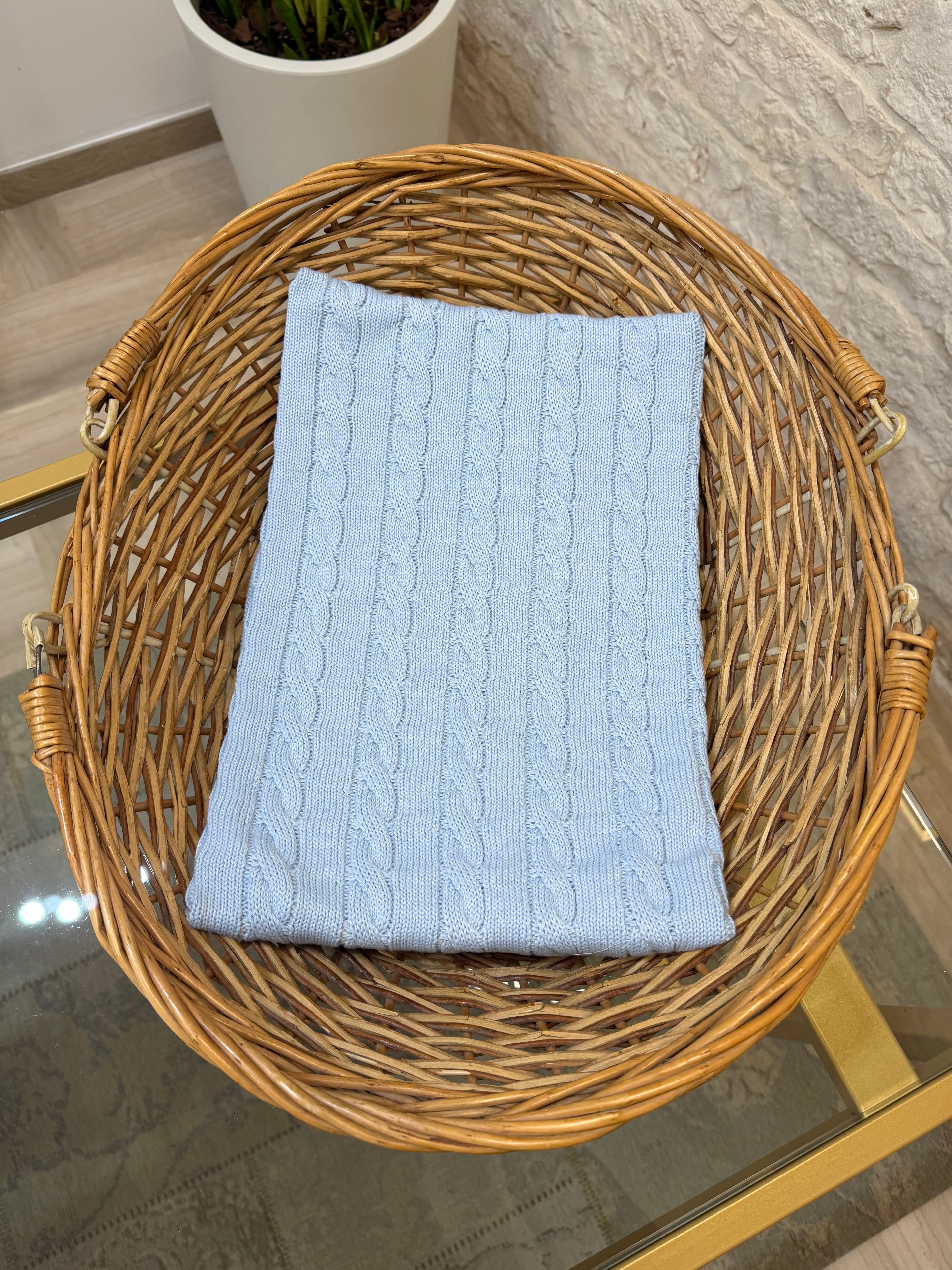 Copertina Neonato in Lana Bimbaló Cielo - Morbida e Avvolgente | VIA32