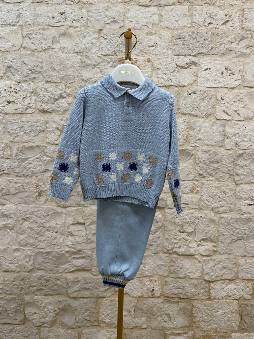 Completino Bimbo Bimbaló Cielo - Maglione e Pantalone Comodo | VIA32