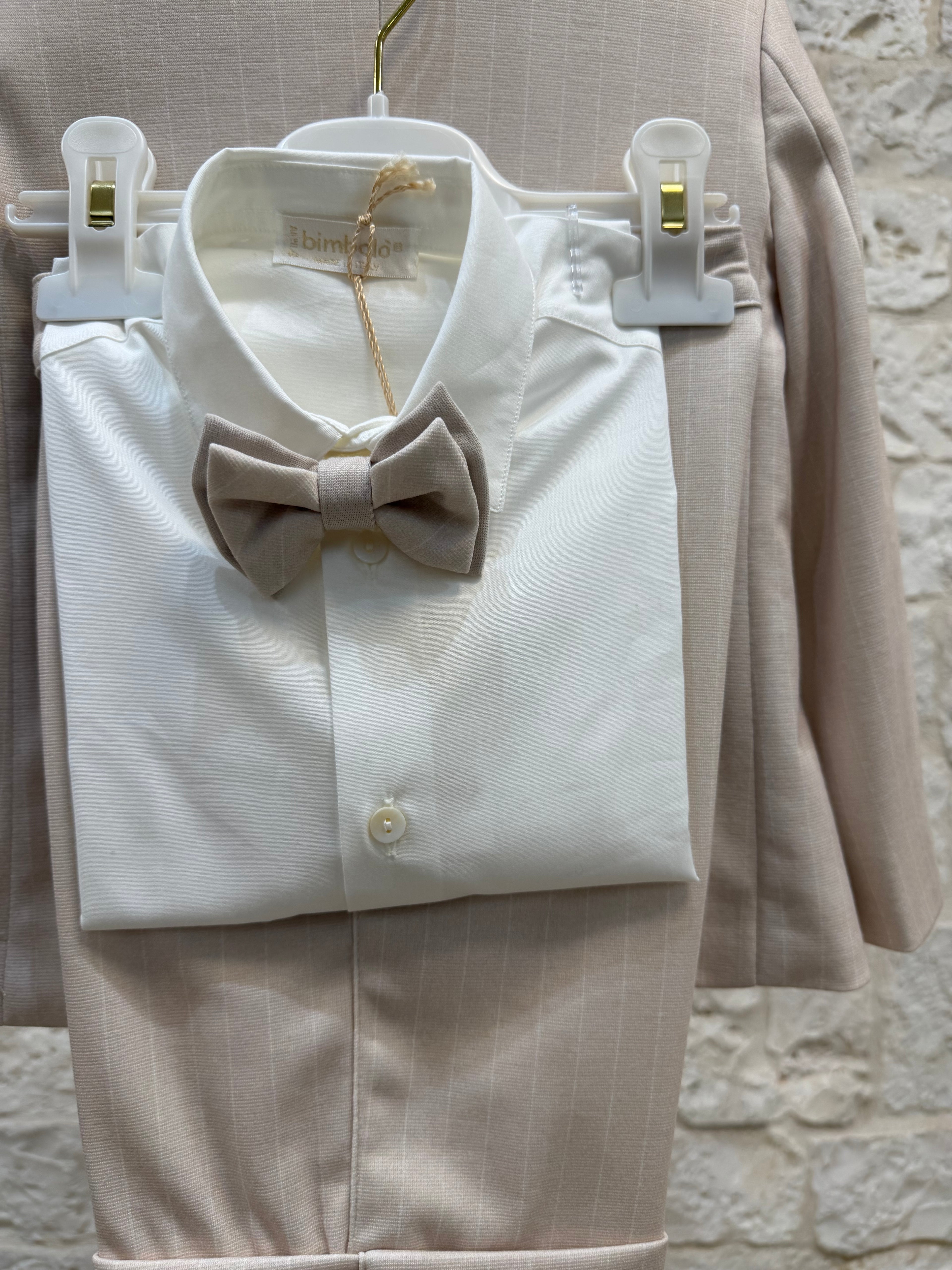 Completino Bimbo Bimbaló Beige Elegante - Giacca Gilet Camicia Pantalone | VIA32