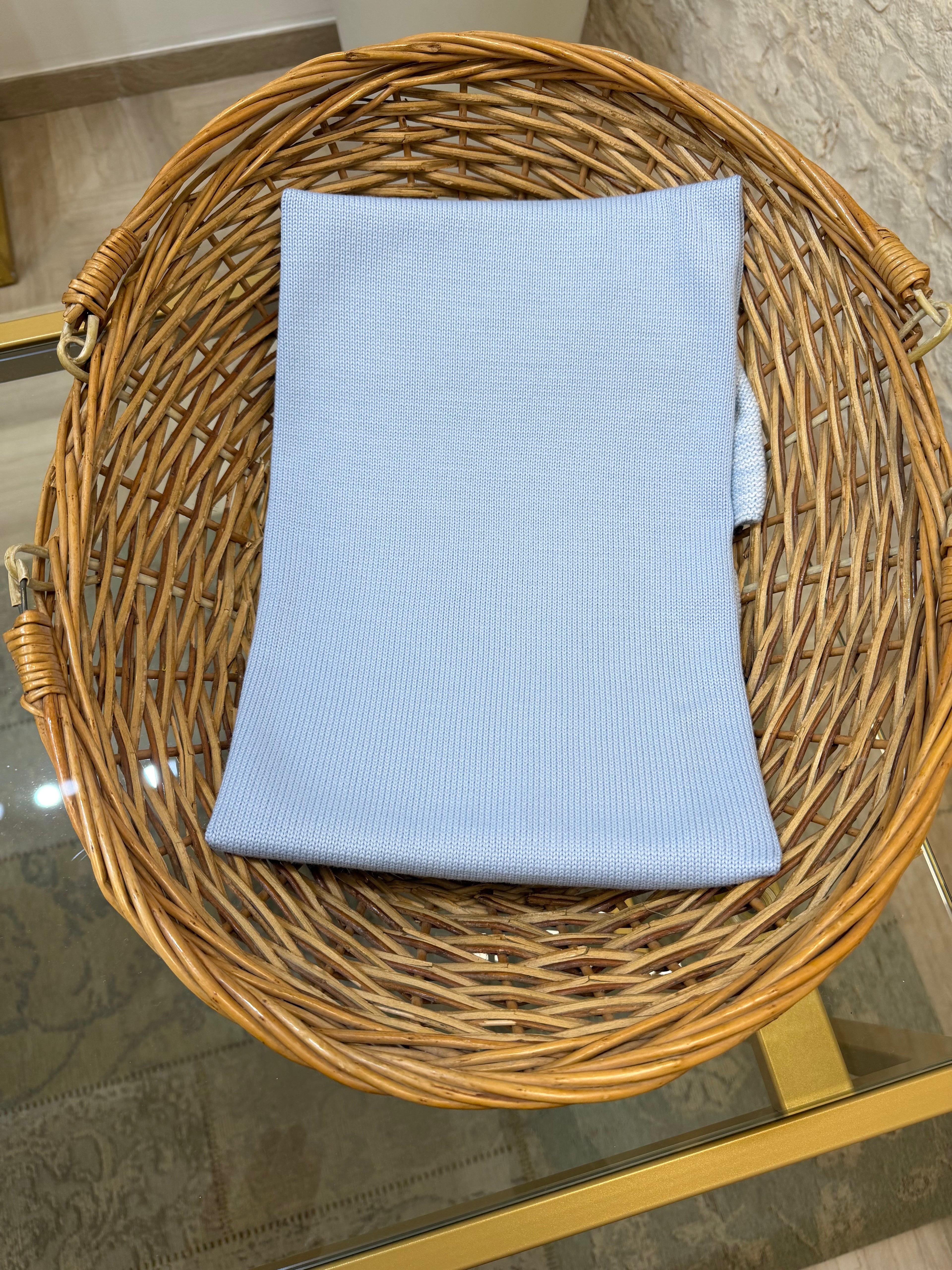 Copertina Neonato in Lana Bimbaló Azzurra - Morbida e Calda | VIA32