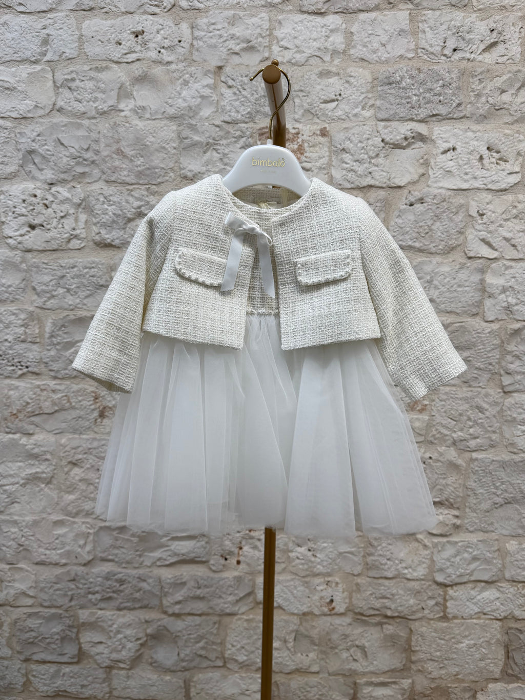 Vestina Bimba Bimbaló Panna con Tulle e Giacchino - Elegante | VIA32