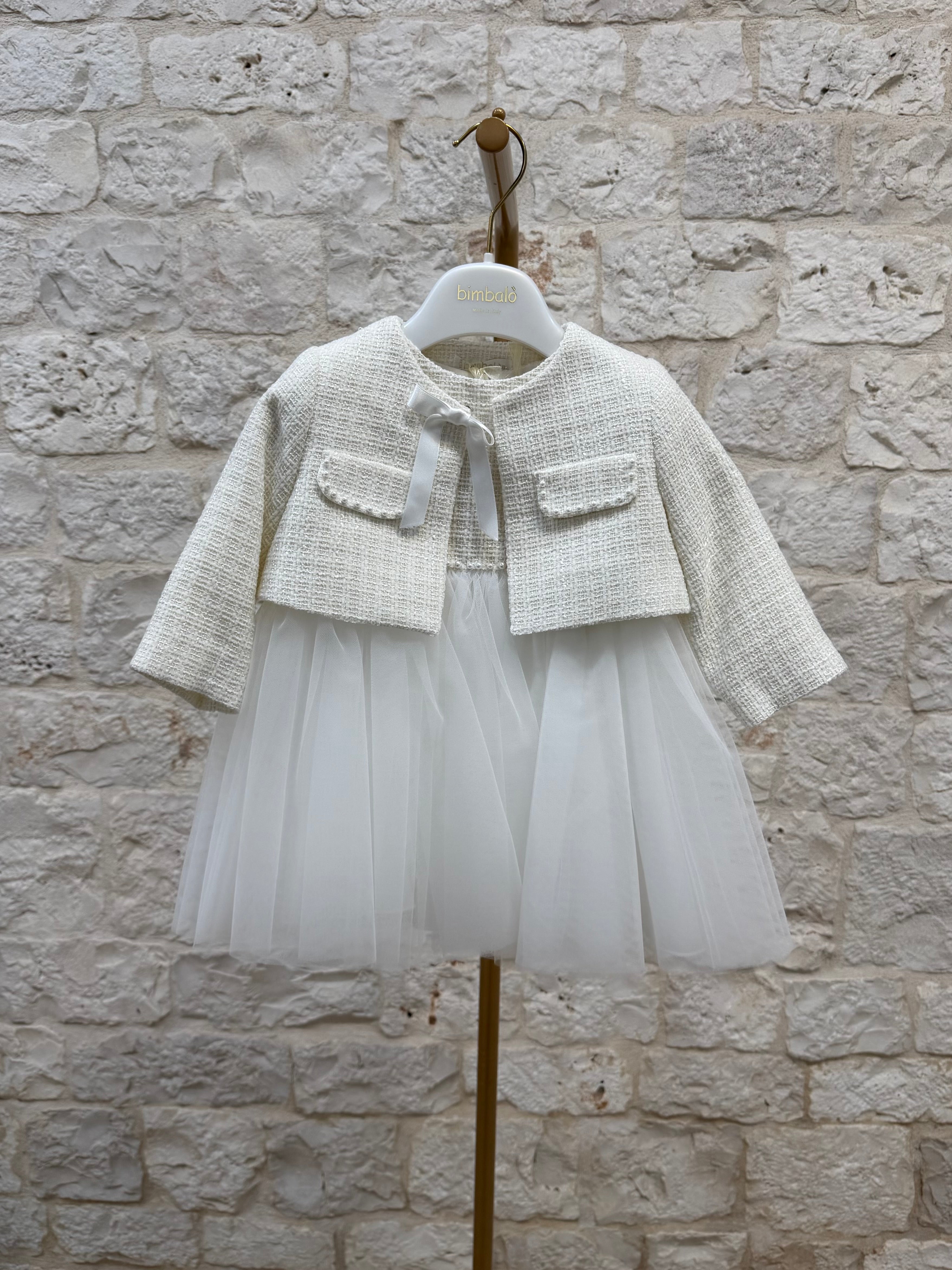 Vestina Bimba Bimbaló Panna con Tulle e Giacchino - Elegante | VIA32