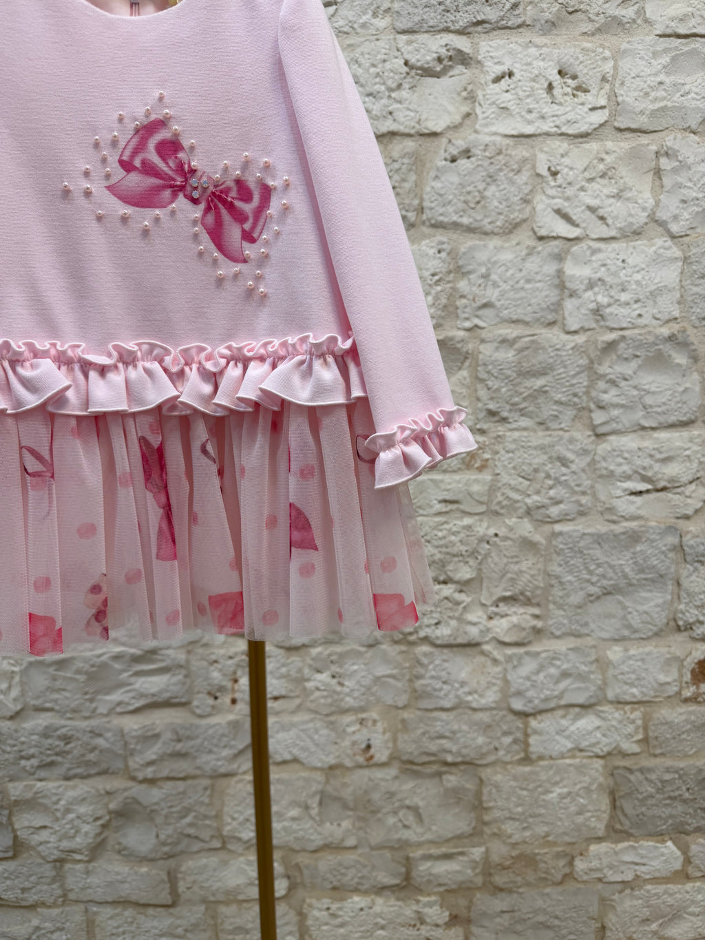 Vestina Bimba Bimbaló Rosa con Tulle - Elegante e Delicata | VIA32