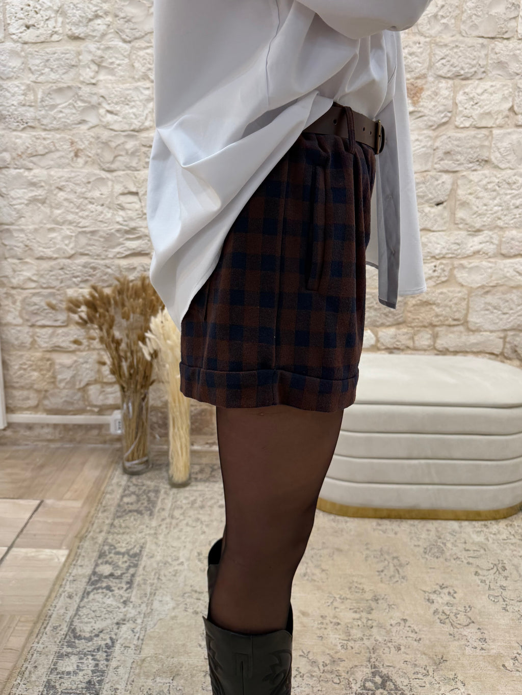 Souvenir Checkered Shorts