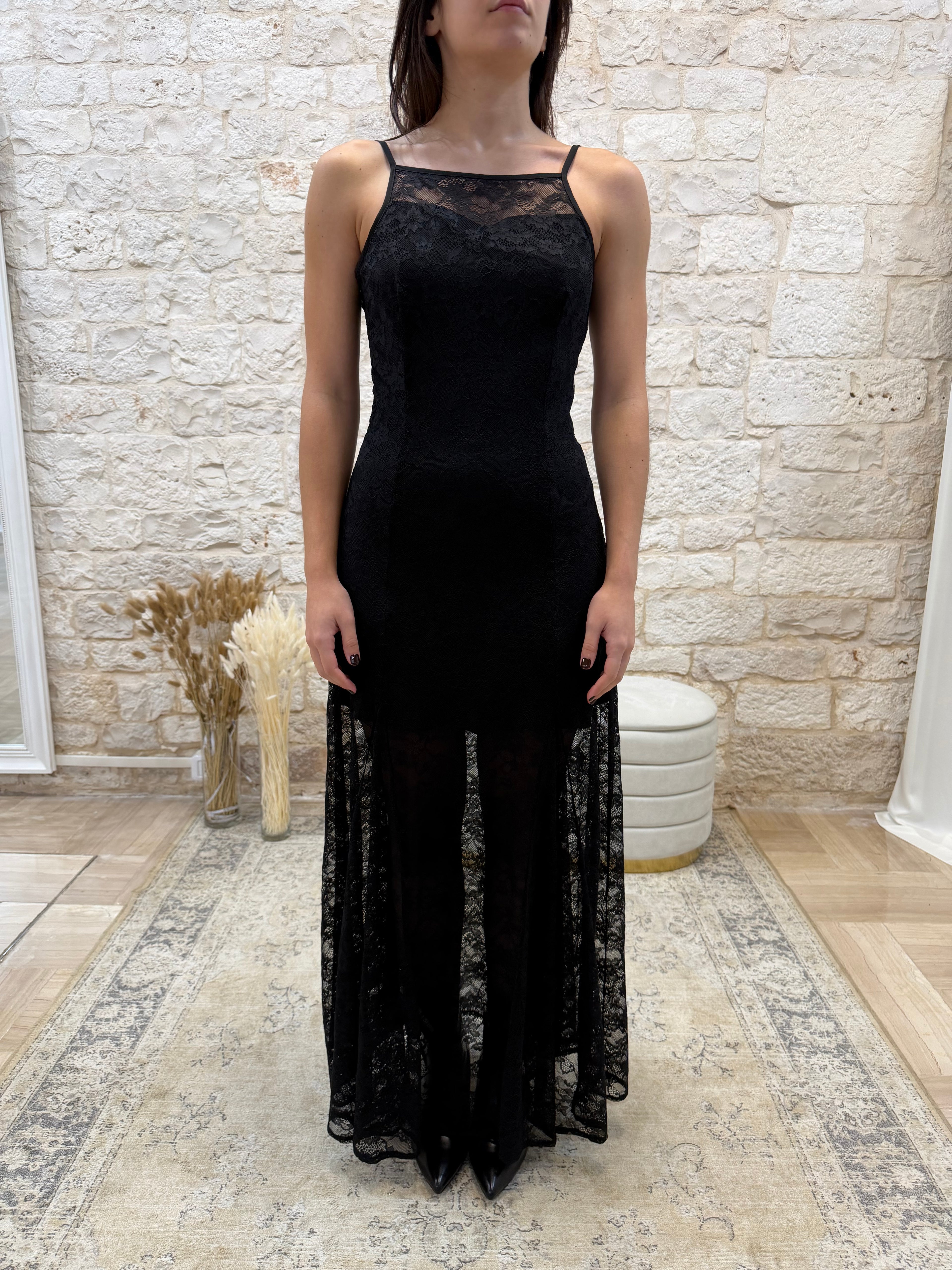 Vestito Nero Trasparente in Pizzo Youdecide - Con Sottanina | VIA32