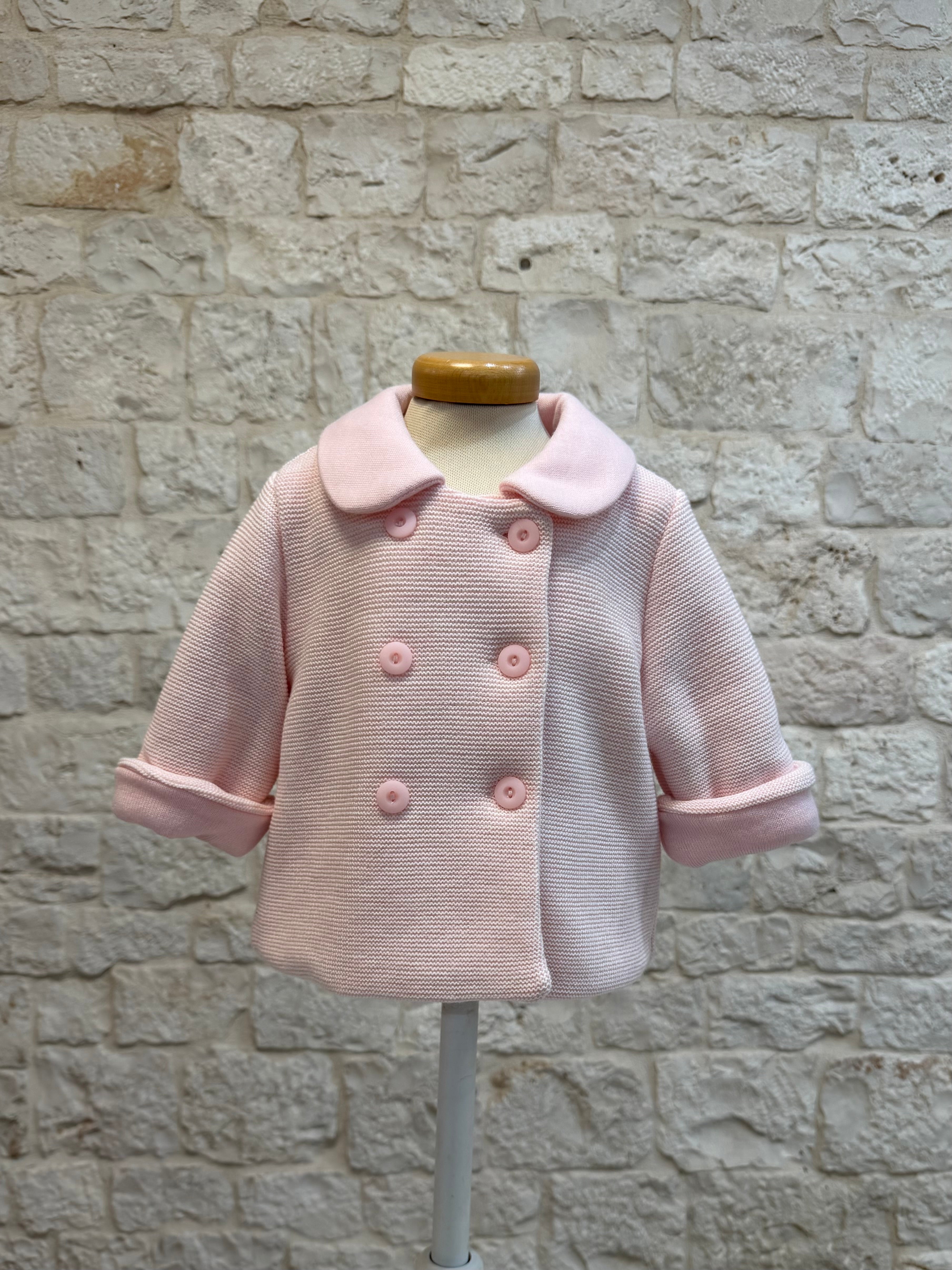 Cappottino Neonata in Lana Bimbaló Rosa - Senza Cappuccio Elegante | VIA32