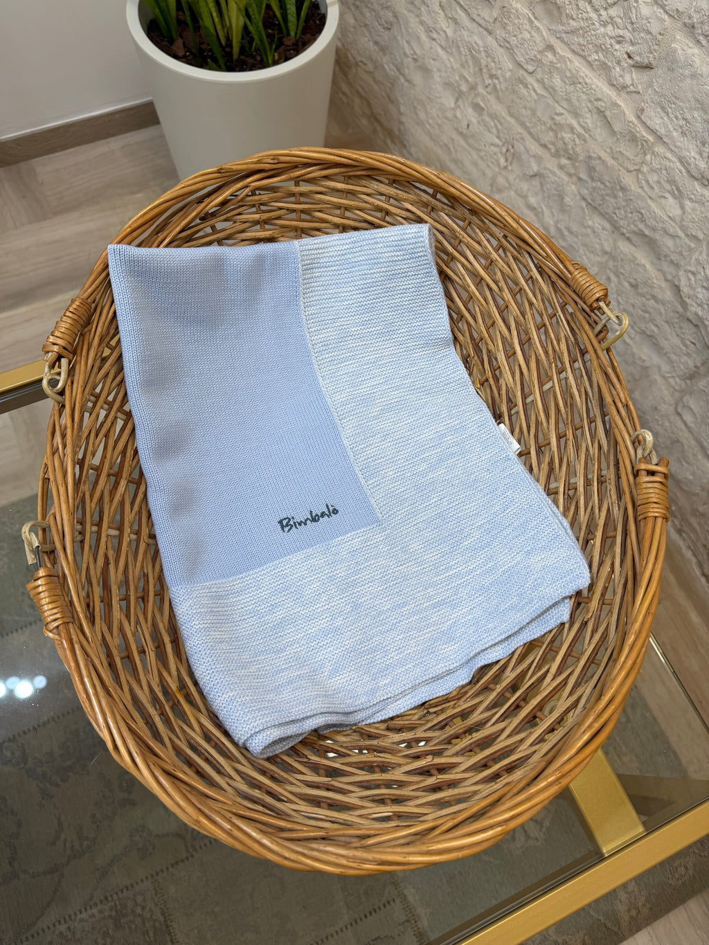 Copertina Neonato in Lana Bimbaló Azzurra - Morbida e Calda | VIA32