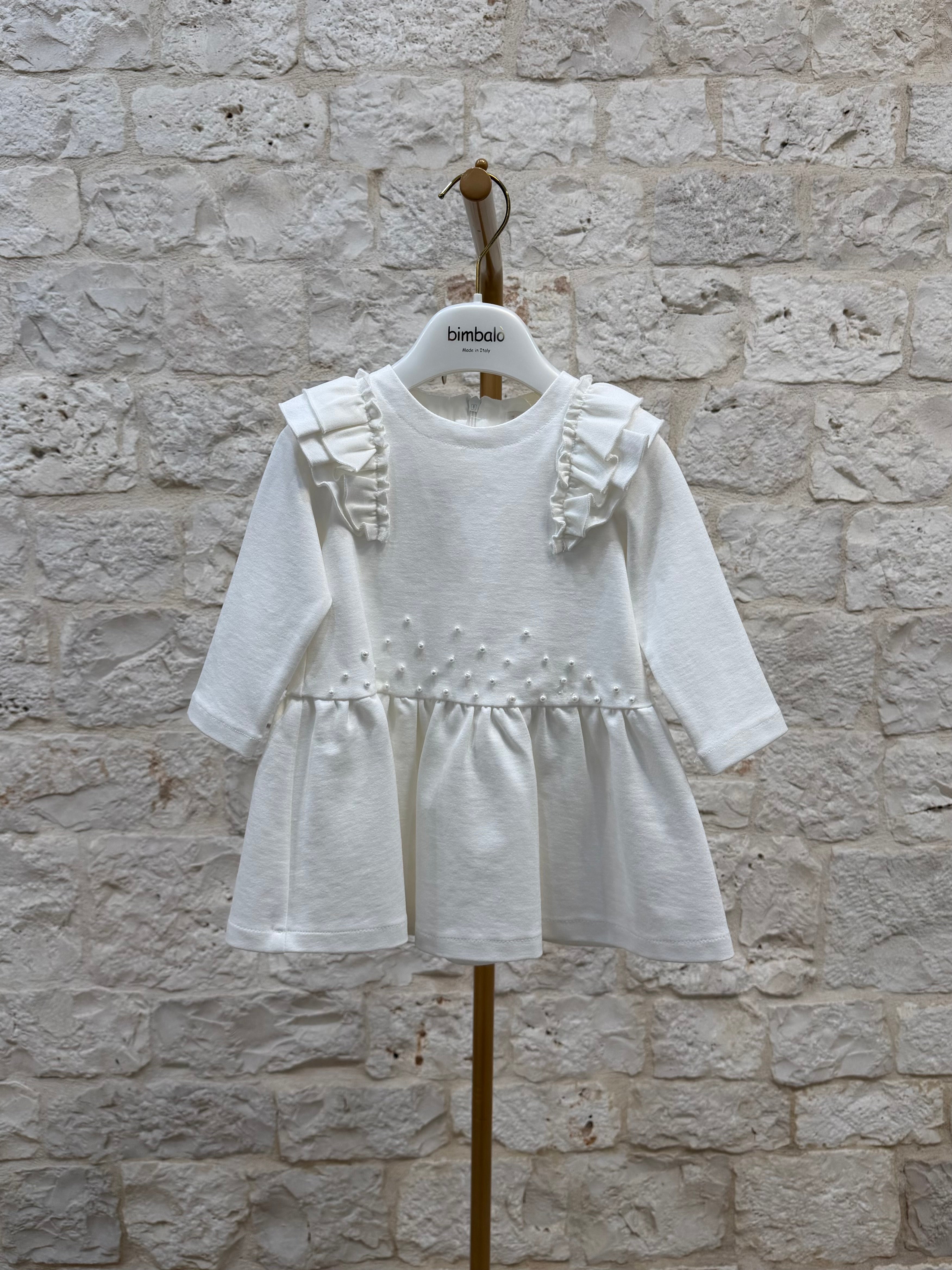 Vestina Bimba Bimbaló Panna con Perline - Elegante e Raffinata | VIA32