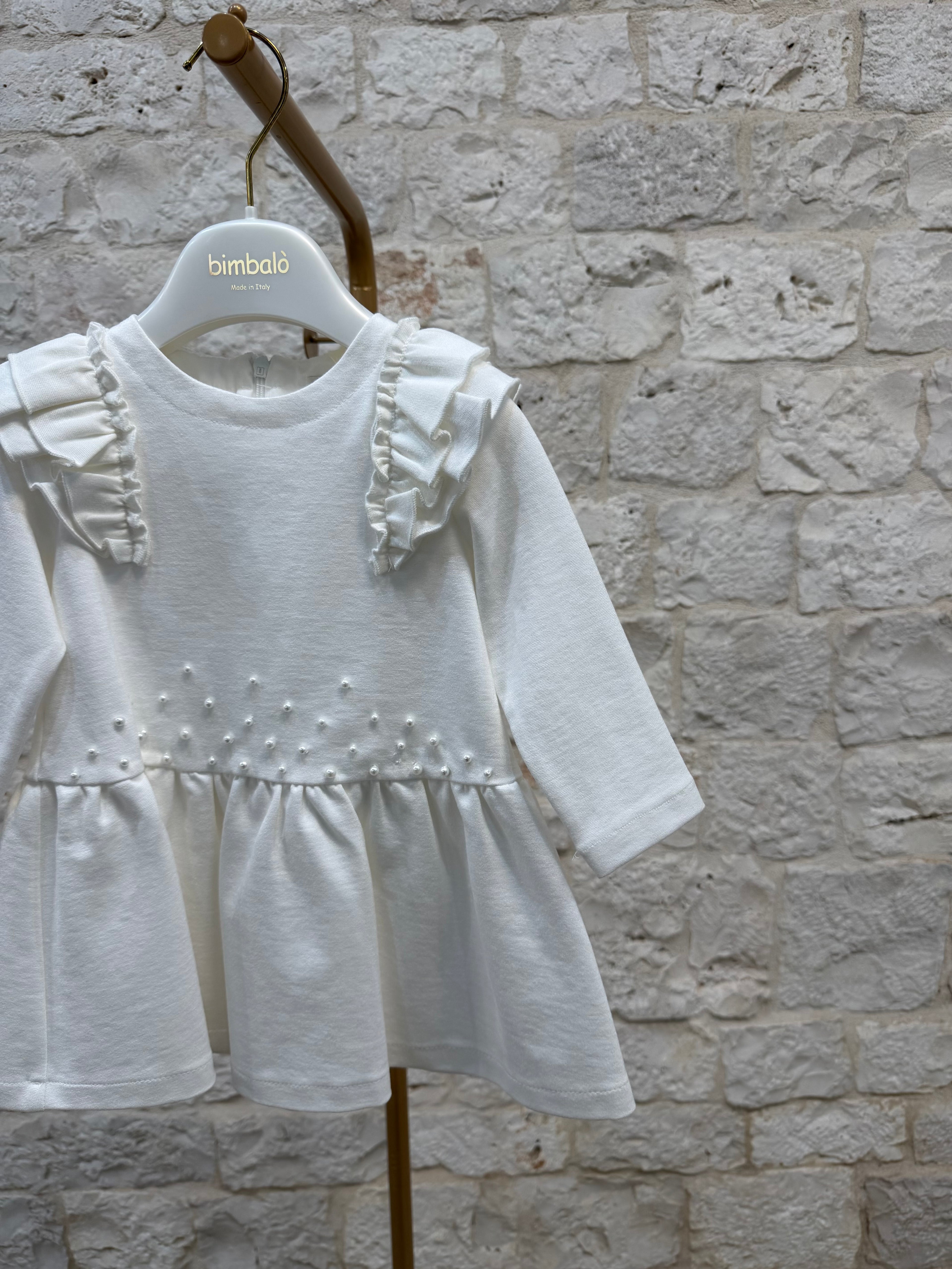 Vestina Bimba Bimbaló Panna con Perline - Elegante e Raffinata | VIA32