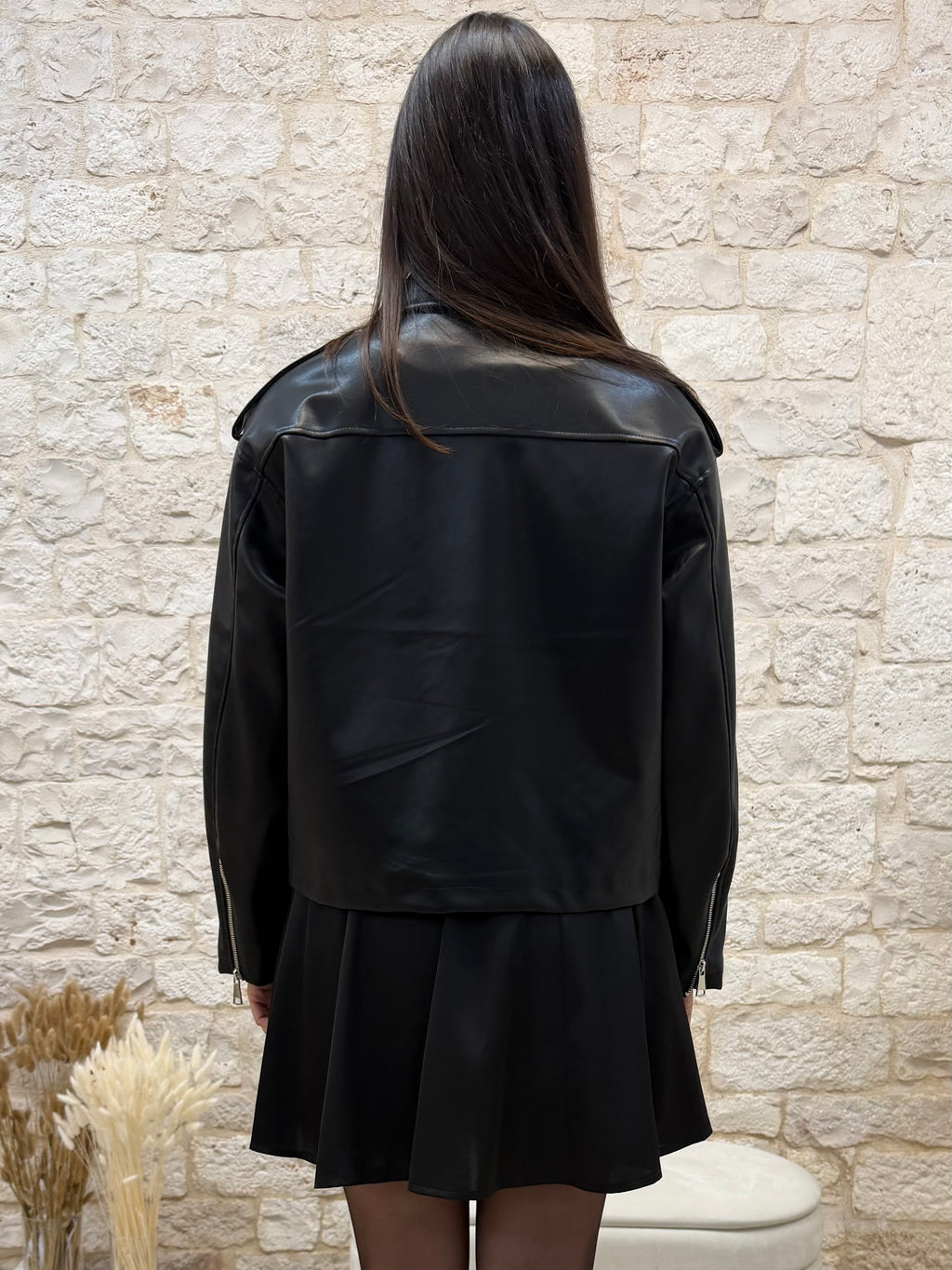 Giubbino Nero Biker in Ecopelle Youdecide - Stile Rock | VIA32