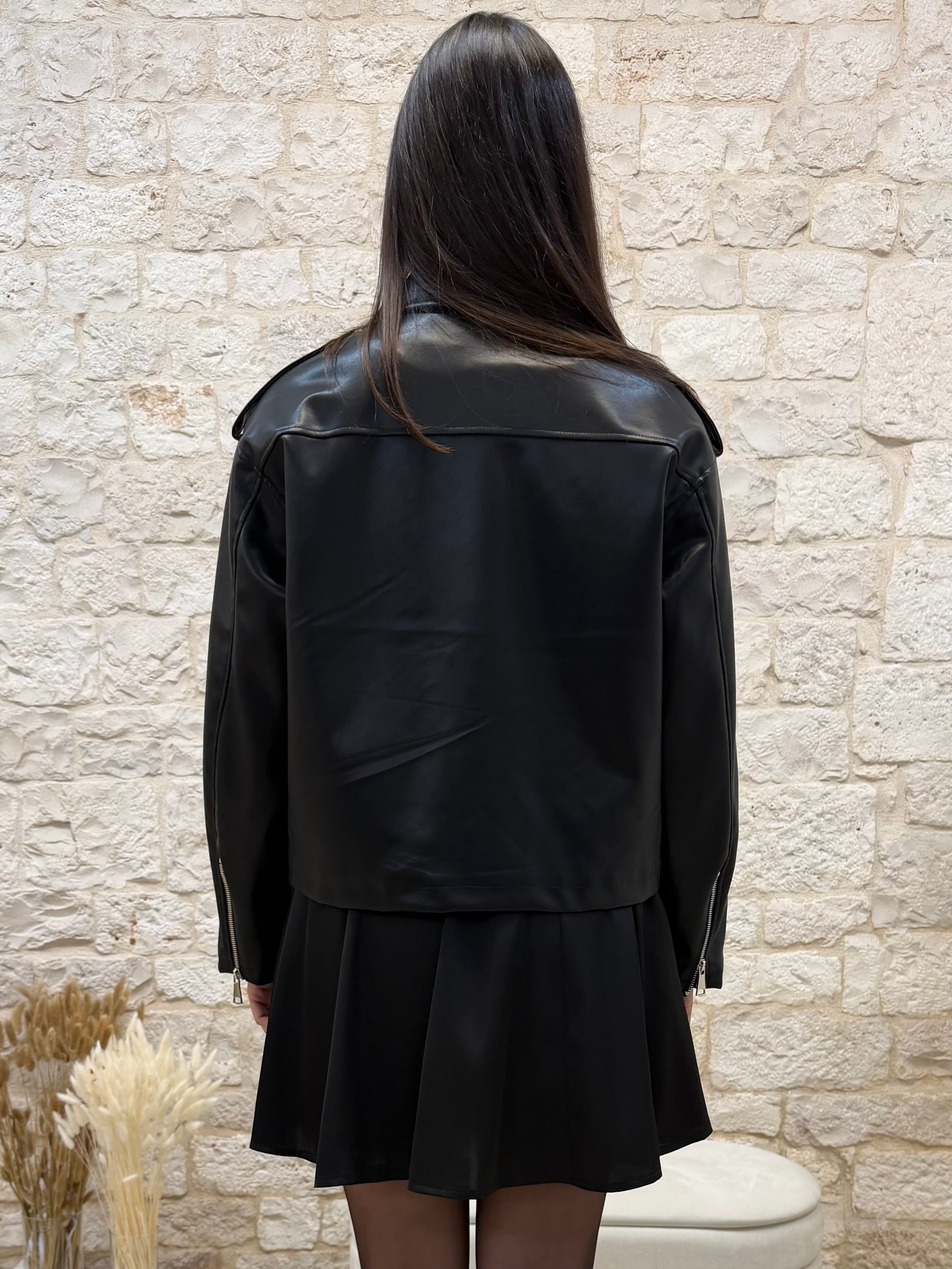 Giubbino Nero Biker in Ecopelle Youdecide - Stile Rock | VIA32