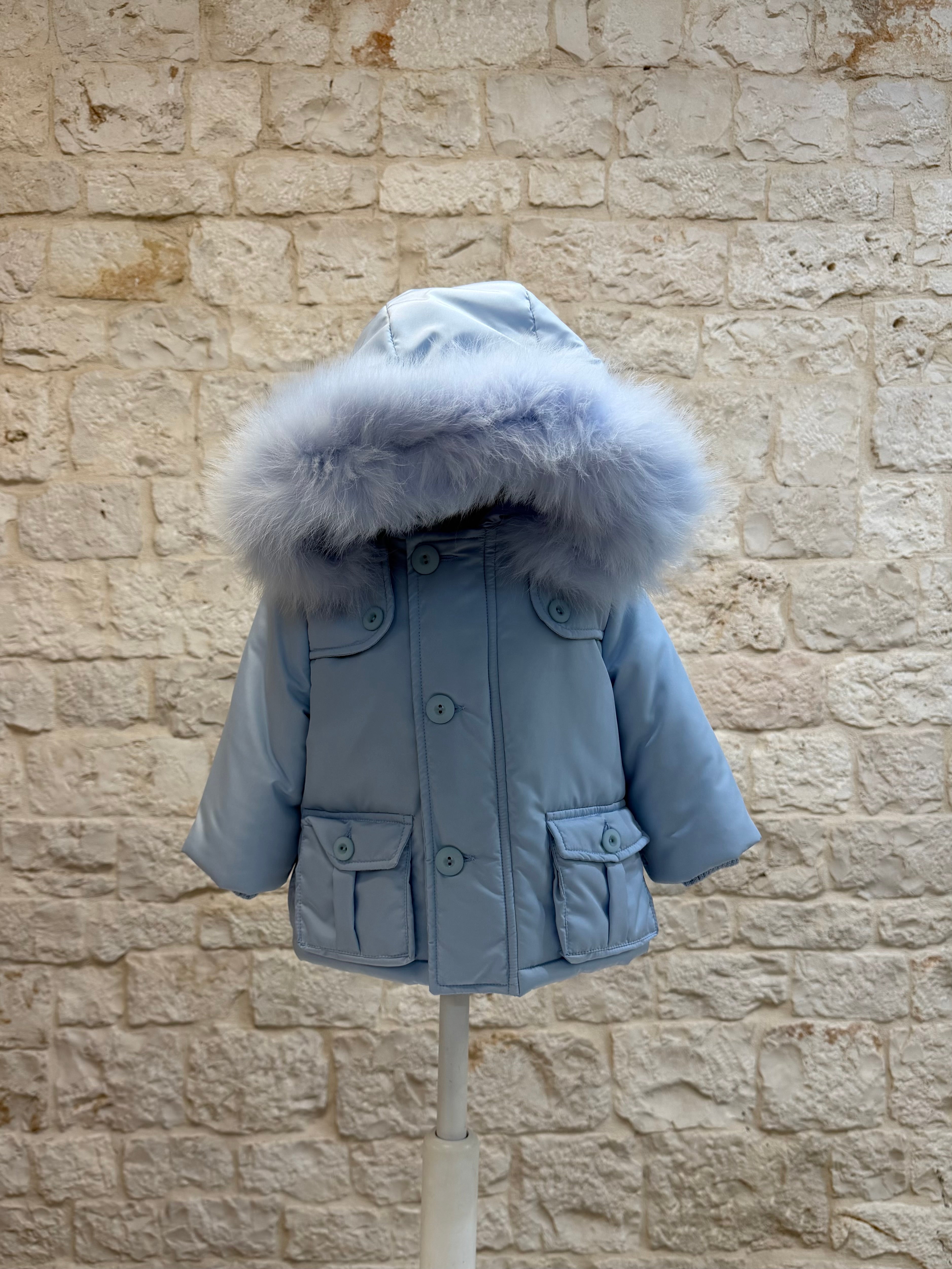 Piumino Bimbo Bimbaló Cielo con Pelliccia - Caldo e Comodo | VIA32