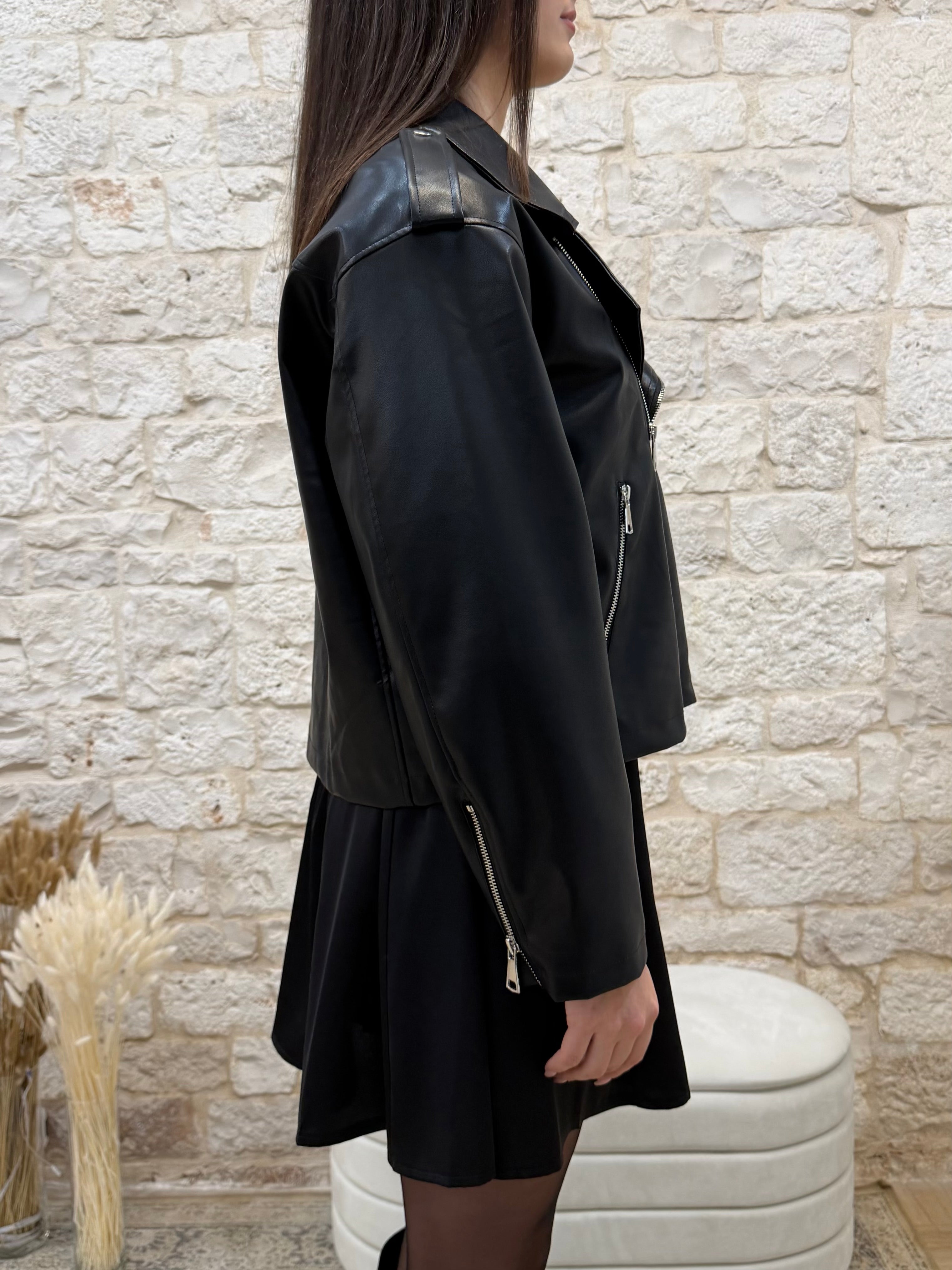 Giubbino Nero Biker in Ecopelle Youdecide - Stile Rock | VIA32